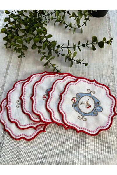 Handmade nakışlı sunum peçetesi 6 ‘ lı