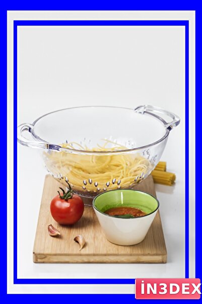 İN3DEX مصفاة المعكرونة والخضروات الأكريليكية 30x23.6x12.5 سم شفافة
