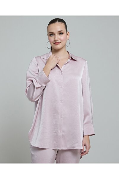 R&B Crinkled Shirt With Classic Collar And Long Sleeves