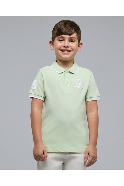 R&B Printed Polo T-Shirt With Short Sleeves