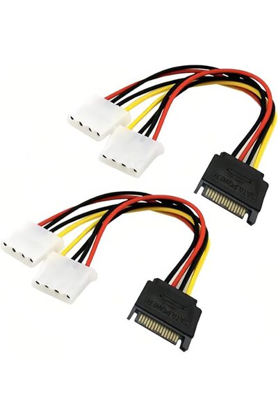 The Bros 3 PCS SATA 15-Pin Male to 4-Pin Molex Female Power Splitter Cable Ad...