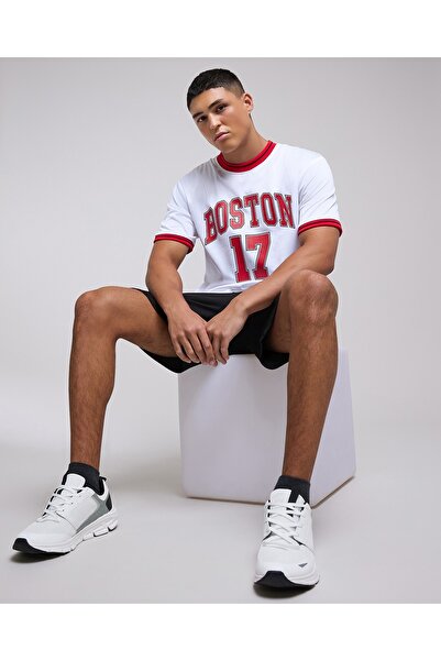 R&B Varsity Print T-Shirt With Crew Neck And Short Sleeves