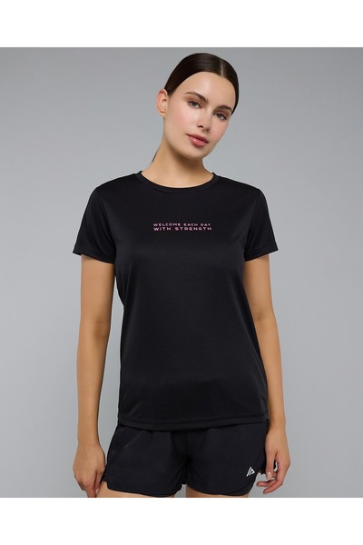 R&B Printed Active T-Shirt With Crew Neck And Short Sleeves