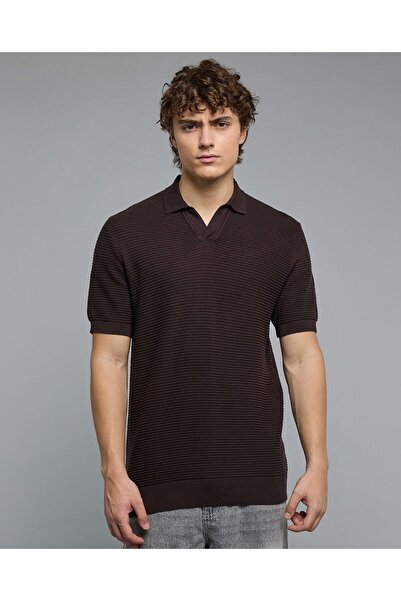 R&B تي شيرت بولو سادة بأكمام قصيرة