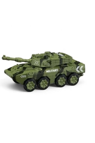 OEM Tanc militar blindat cu 8 roți, sunete și lumini, scară 1:16, 25 cm