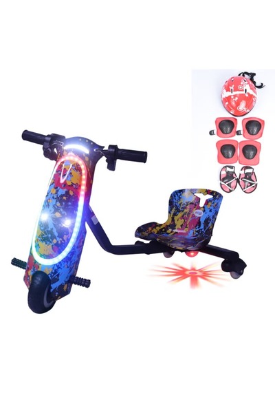 Scooter 36V Mini Electric Drift Scooter for Kids with Helmet and Protective G...