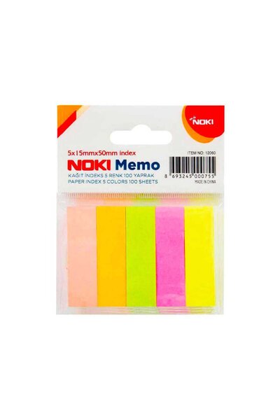 Noki 5 кольорів паперу Index 100 аркушів 15 x 50 мм