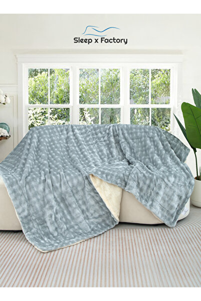 Sleep x Factory 2-Layer Luxury Blanket 230×200 cm – Soft Velvet with Warm Fur...