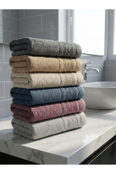 VİENNA 6-Piece Cotton Bath Towel Set 100X150 cm – Soft, Absorbent and Luxurio...