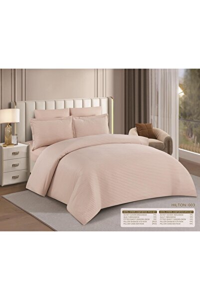 NAJMA Luxury hotel-style single and twin bed sheet set, reversible striped de...