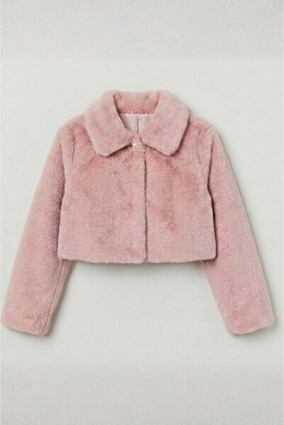 falcomini Girl's Bolero Plush Jacket with Pearl Closure 4/13 Years Old