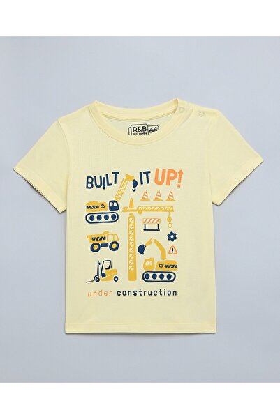 R&B Graphic Print T-Shirt With Crew Neck And Short Sleeves