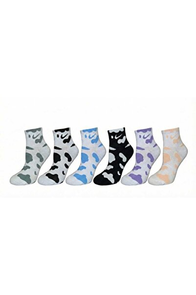 AnoaSales Unisex socks with logo, 6 pairs, Multicolor, One size