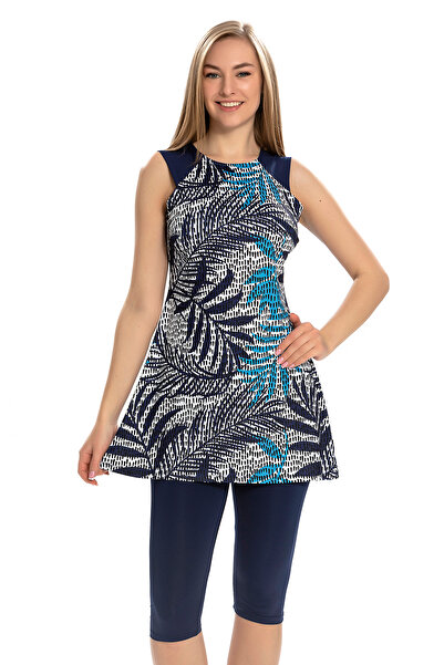 REMSA Zero Sleeve Tights Semi-Closed Swimsuit 157-512 Navy Blue