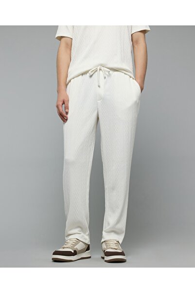 R&B Self Patterned Pants With Drawstring Waist