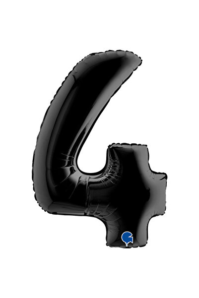 PARTİ SEPETİ بالون رقائقي على شكل رقم أسود مقاس 26 بوصة (66 سم) إيطالي