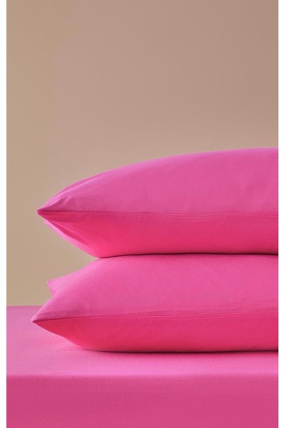 calinahome Candy Pink 100% Cotton Pillowcase (2 Pieces)