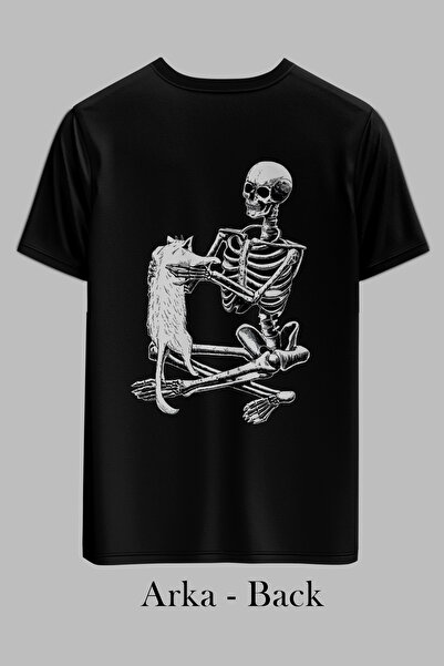 OXVİN Mačke idu u pakao - T-shirt sa običnim crnim štampanjem