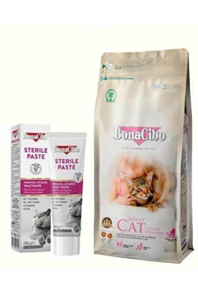 BonaCibo Kısırlaştırılmış Kedi Bakım Seti: Light & Sterilised Kuru Mama 2 Kg ...