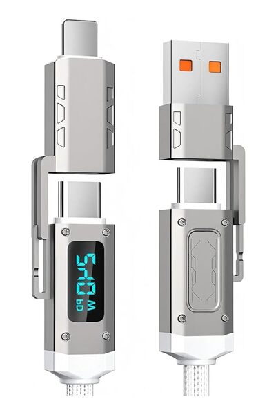 The Bros 4 in 1 Multi Device Fast Charging Cable with LED Display, USB-C Char...