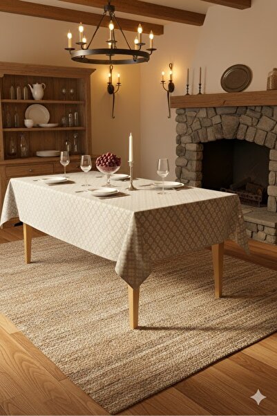 Rona Home Față de masă gri cu model geometric - țesătură de bumbac de calitat...