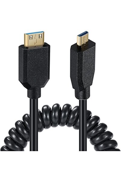 The Bros كابل 8K Micro HDMI إلى MINI HDMI 2.1، ملفوف ومطلي بالذهب بسرعة 48 جي...