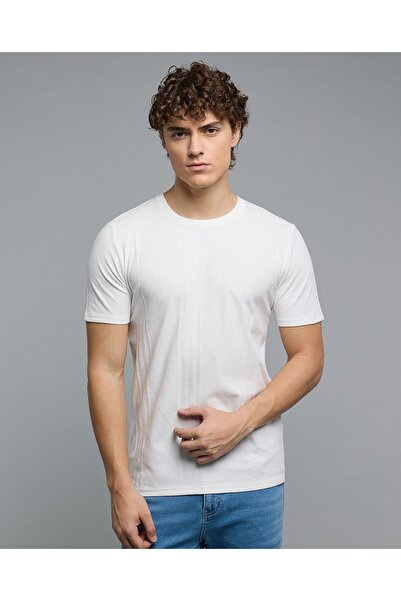 R&B Textured T-Shirt With Crew Neck And Short Sleeves