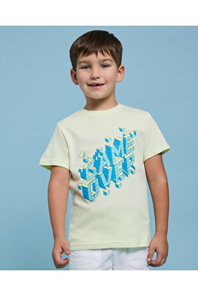 R&B Graphic Print T-Shirt With Crew Neck And Short Sleeves