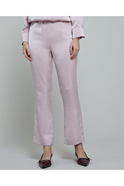 R&B Textured Flared Pants With Elastic Waist
