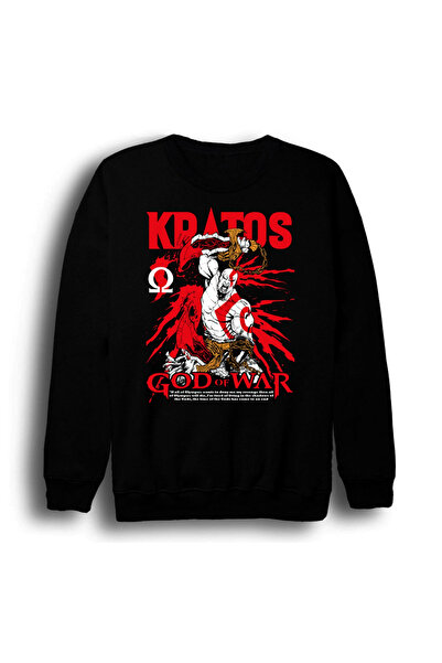 fame-stoned God Of War - Kratos - Joc cu imprimeu Unisex bumbac 100% guler ro...