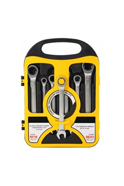 MRKT Set of Combined Wrenches with Ratchet, 7 Pieces, 8/19mm