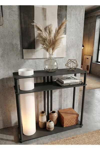 RAVILO Garcia Dresuar Dekoratif Raflı Lambader Meşe, 1. Sınıf MDF ve PVC Başlık