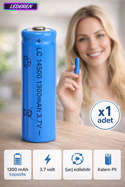 L'eDoren 1300 Mah 3.7 V Şarj Edilebilir AA Kalem Pil Lc 14500 Şarj Edilebilen...