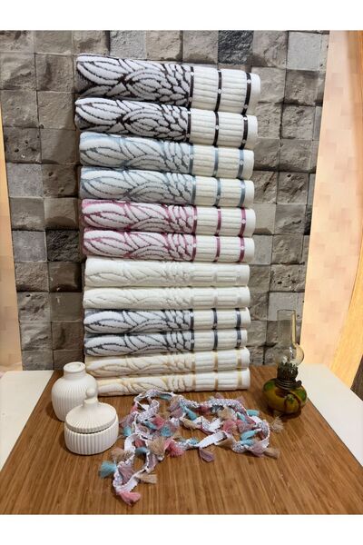 cs ilkim Ottoman Lily Pattern Towel Set of 6