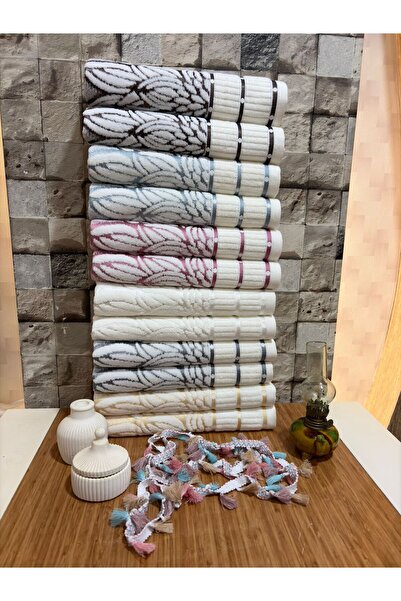 cs ilkim Ottoman Lily Pattern Towel 12 Pack