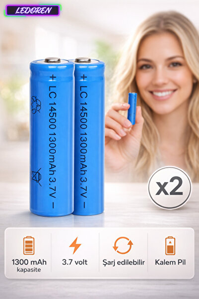 L'eDoren 1300 Mah 3.7 V Şarj Edilebilir AA Kalem Pil Lc 14500 Şarj Edilebilen...