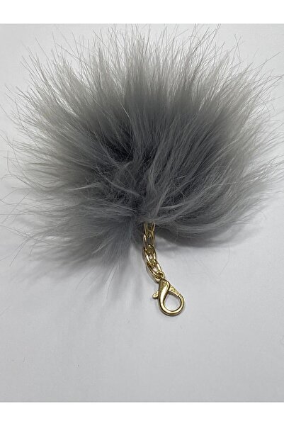 karantuhafiye Γούνινο πομπόν / Κρεμαστό πομπόν / γκρι