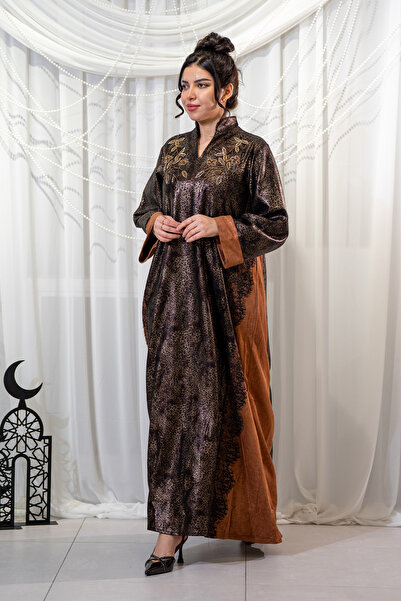 Hasnaa Abaya Luxurious winter jalabiyas in brown and camel colors