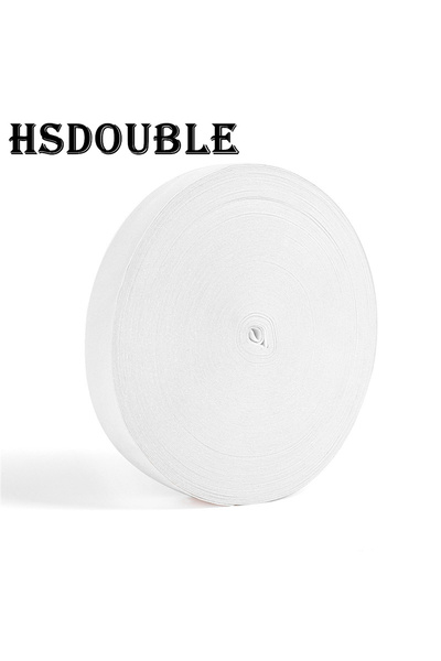 Choice أربطة مطاطية مسطحة بيضاء من النايلون، مقاس 10 مم، طول 1 ياردة، عرض 10-...