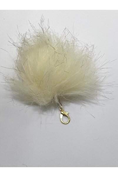 karantuhafiye Γούνινο πομπόν / Κρεμαστό πομπόν / κρέμα