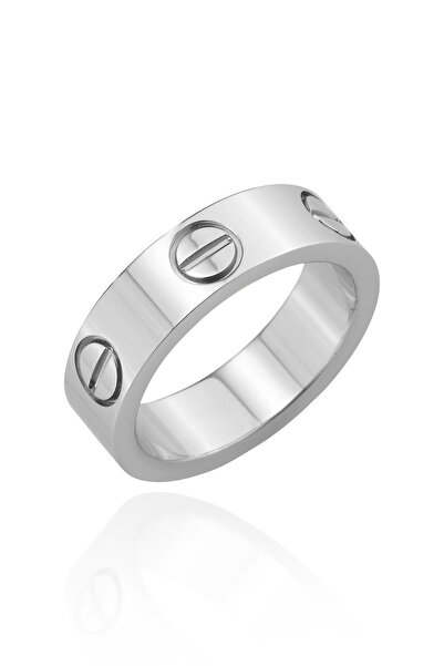 Cosmia Shine Vidalı Model Lüks Tasarım 316L Paslanmaz Çelik Gümüş Renk Yüzük