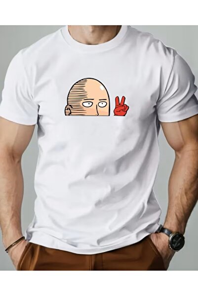 LELVANİ Men's Anime Saitama Patterned Print