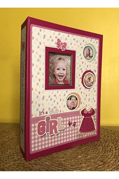 Aledo 10x15cm 200'lük Kız Bebek Desenli Fotoğraf Albümü ALD-PP46200-3 Pembe