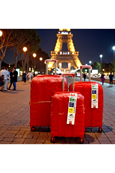 kapella ACCORD KIRILMAZ PP VALİZ KIRMIZI 3'LÜ SET