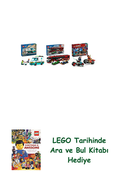 Bloomsbury مجموعة مركبات ليغو 280 (60451 + 60445 + 71838) + هدية كتاب ليغو أر...