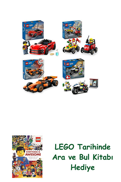 Bloomsbury Lego Vehicles Set 452 (60448 + 60458 + 60442 + 60455) + Lego Searc...