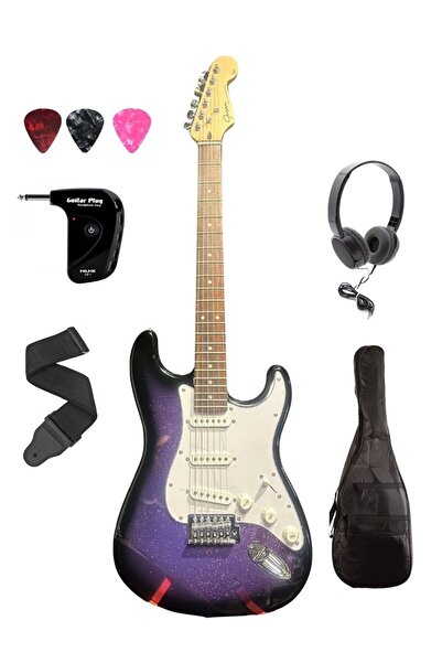 müzikhane elektro gitar kulaklık amfisi ve kulaklık kılıf askı pena