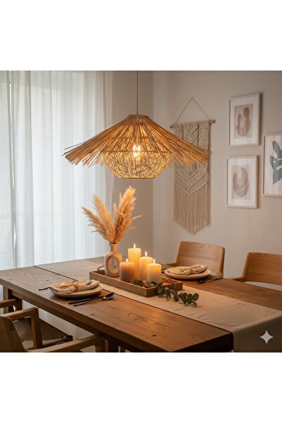 PANALI Bohem Dekoratif Hasır Sarkıt (50x25 cm)