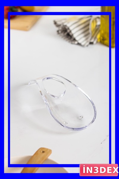 İN3DEX Countertop Spoon and Ladle Rest Transparent Acrylic
