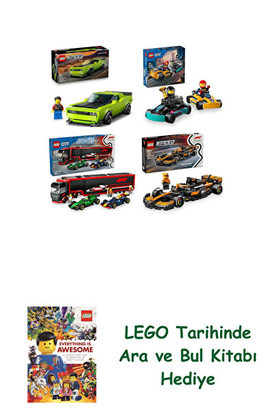 Bloomsbury مجموعة مركبات ليغو 520 (77237 + 60400 + 60445 + 77251) + هدية كتاب...